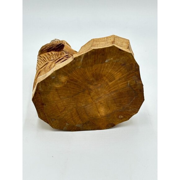 Vtg Wooden Hand Carved Monkey Ashtray Hear No Evil Sitting Statue Cigar Wood HTF - Picture 5 of 8